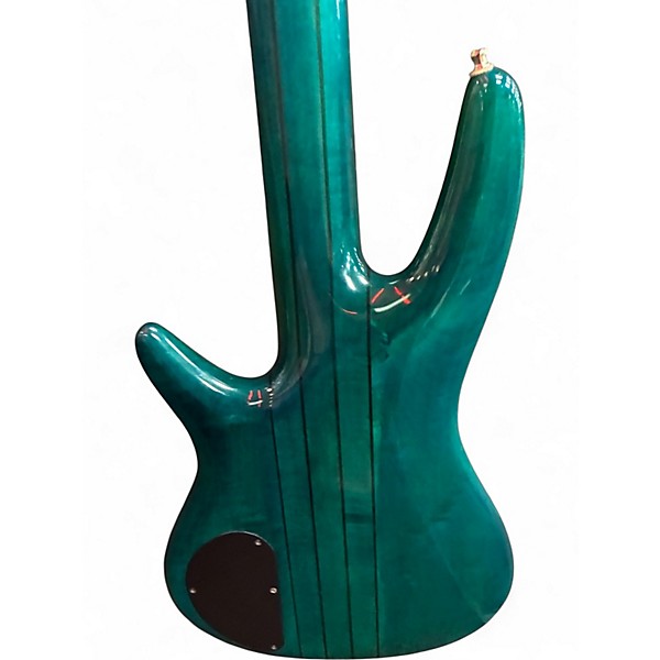 Used Ibanez SR1205 5 String TRANSPARENT TURQUOISE Electric Bass Guitar
