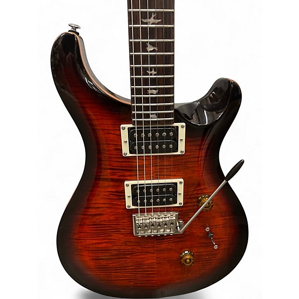Used PRS SE Custom 24 Black Gold Sunburst Solid Body Electric Guitar