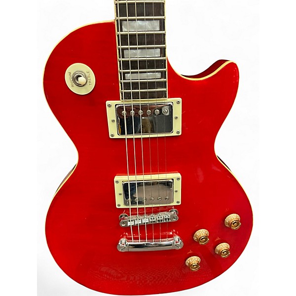 Used Stellar LP Style Guitar Red Solid Body Electric Guitar