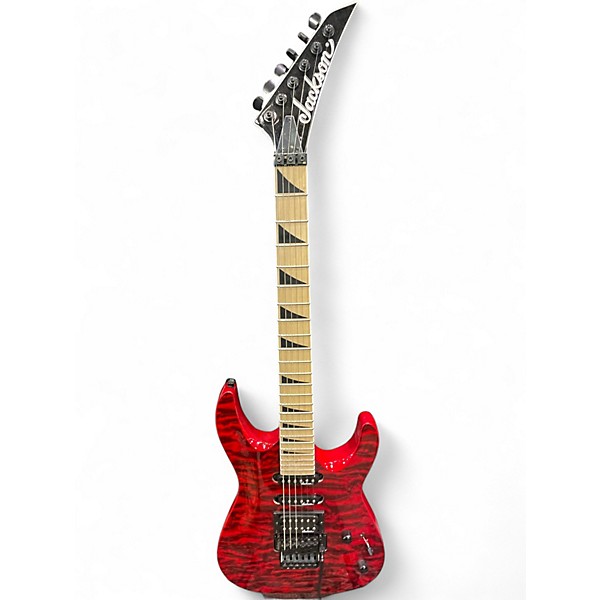 Used Jackson JS34Q Dinky Trans Red Solid Body Electric Guitar
