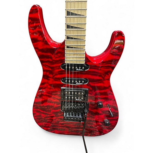 Used Jackson JS34Q Dinky Trans Red Solid Body Electric Guitar