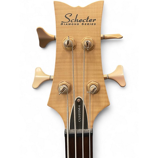 Used Schecter Guitar Research Stiletto Custom 4 String Natural Electric Bass Guitar