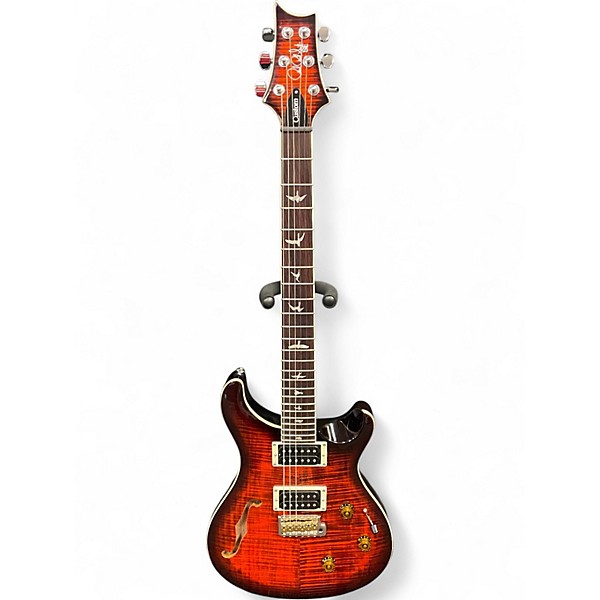 Used PRS SE Custom 24 Piezo Semi-Hollow Tiger Eye Hollow Body Electric Guitar