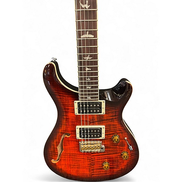 Used PRS SE Custom 24 Piezo Semi-Hollow Tiger Eye Hollow Body Electric Guitar