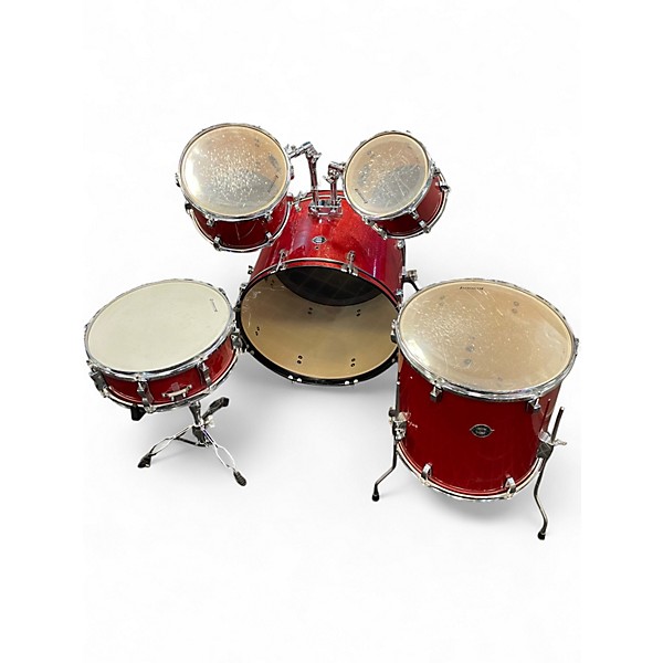 Used Ludwig 5 Piece Accent Red Drum Kit