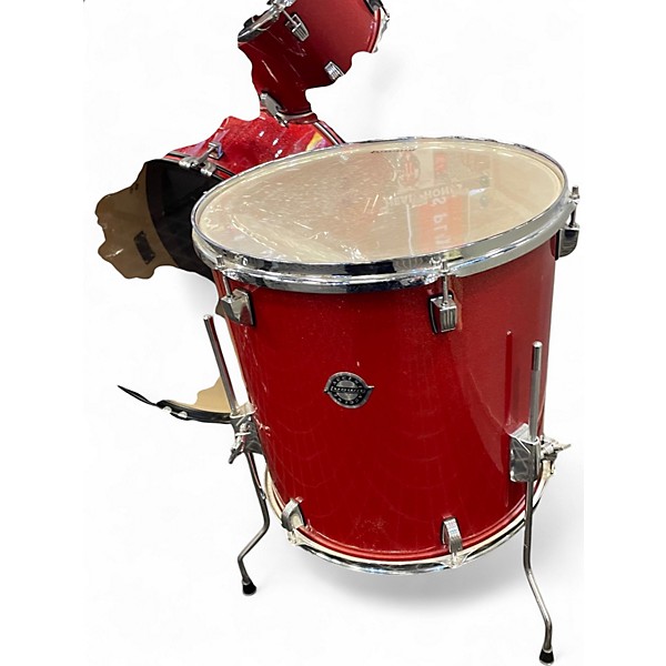 Used Ludwig 5 Piece Accent Red Drum Kit