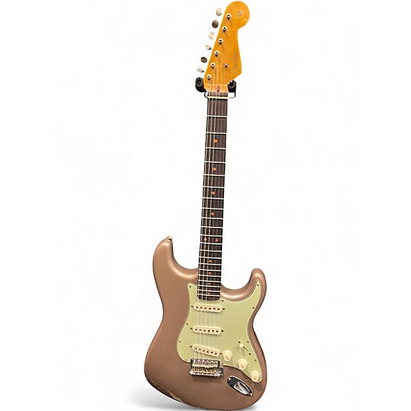 Used Fender Custom Shop 62 Journeyman Stratocaster Relic Aged Shoreline Gold Solid Body Electric Guitar