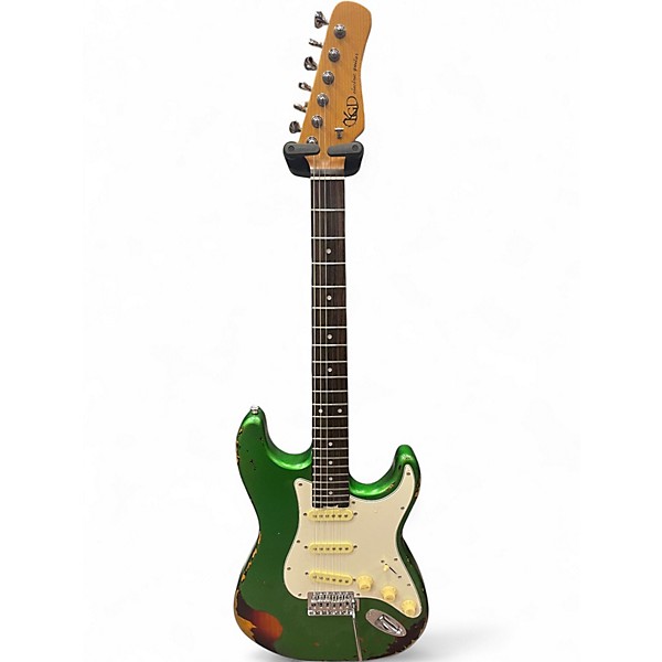 Used Kgd Relic Strat Vintage Green Solid Body Electric Guitar