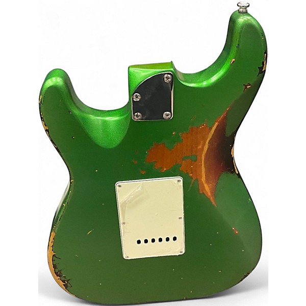 Used Kgd Relic Strat Vintage Green Solid Body Electric Guitar