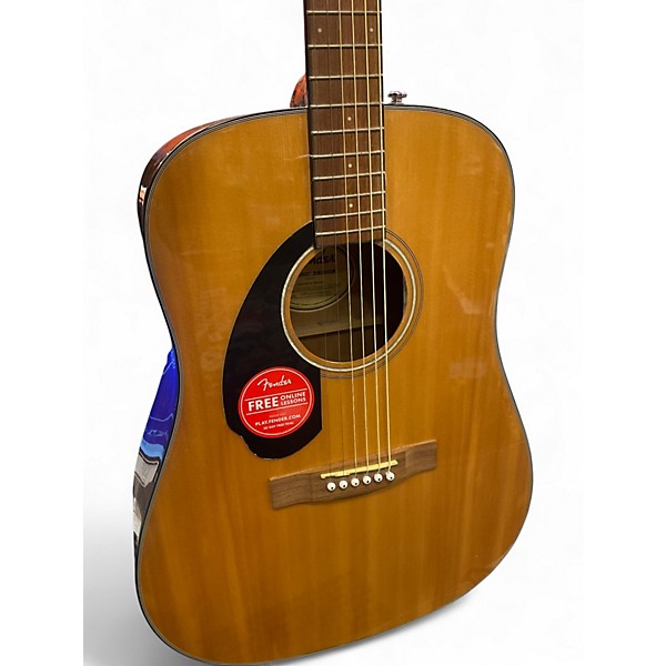 Used Fender CD60 Dreadnought Left-Handed Natural Acoustic Guitar