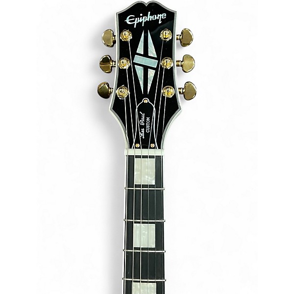 Used Epiphone Les Paul Custom Blackback Antique Ivory Solid Body Electric Guitar