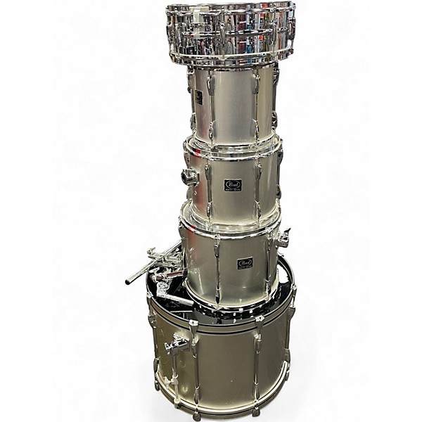 Used Pearl 5 Piece EXPORT Silver Drum Kit