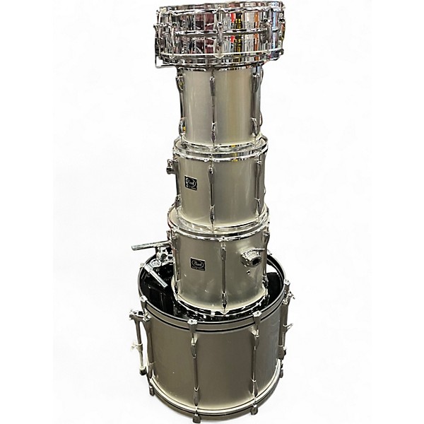 Used Pearl 5 Piece EXPORT Silver Drum Kit