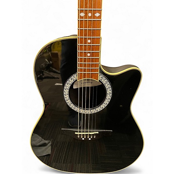 Used Ovation CC057 Celebrity Black Acoustic Electric Guitar