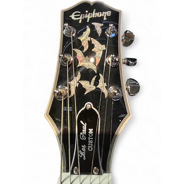 Used Epiphone Les Paul Custom Trans Black Solid Body Electric Guitar