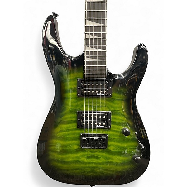 Used Jackson JS32 Dinky Trans Green Burst Solid Body Electric Guitar