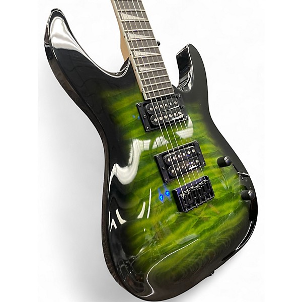 Used Jackson JS32 Dinky Trans Green Burst Solid Body Electric Guitar