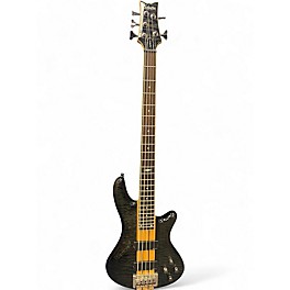Used Schecter Guitar Research Stiletto Elite 5 String Transparent Black Electric Bass Guitar