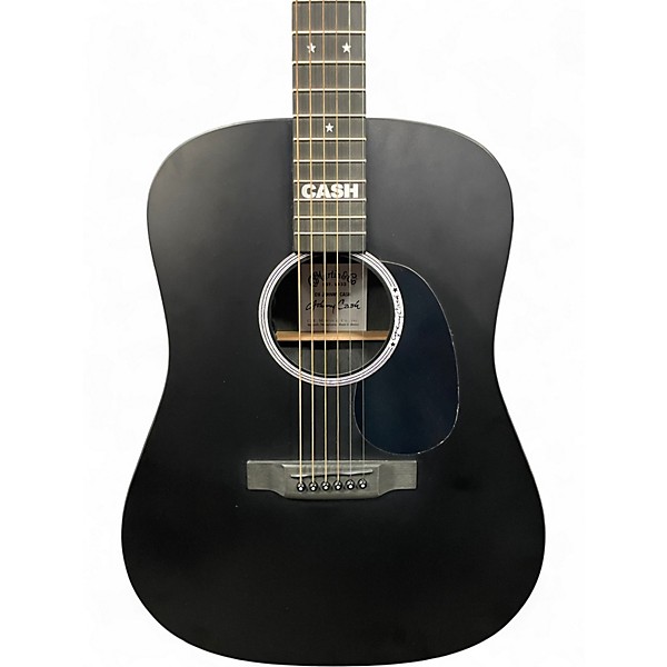 Used Martin DX JOHNNY CASH Black Acoustic Electric Guitar