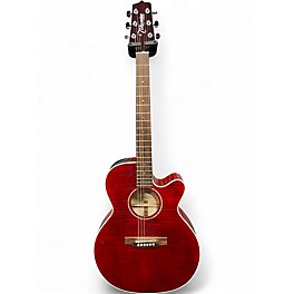 Used Takamine EG440C Trans Red Acoustic Electric Guitar