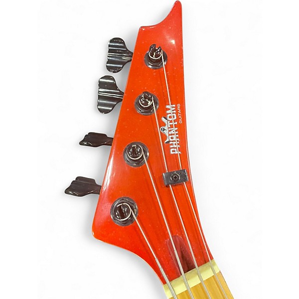 Used Phantom DPBBCARM Trans Crimson Red Electric Bass Guitar