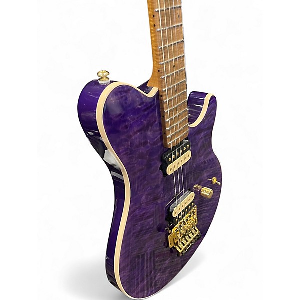 Used Ernie Ball Music Man Limited Edition Axis 30th Anniversary  Translucent Purple Quilt Solid Body Electric Guitar