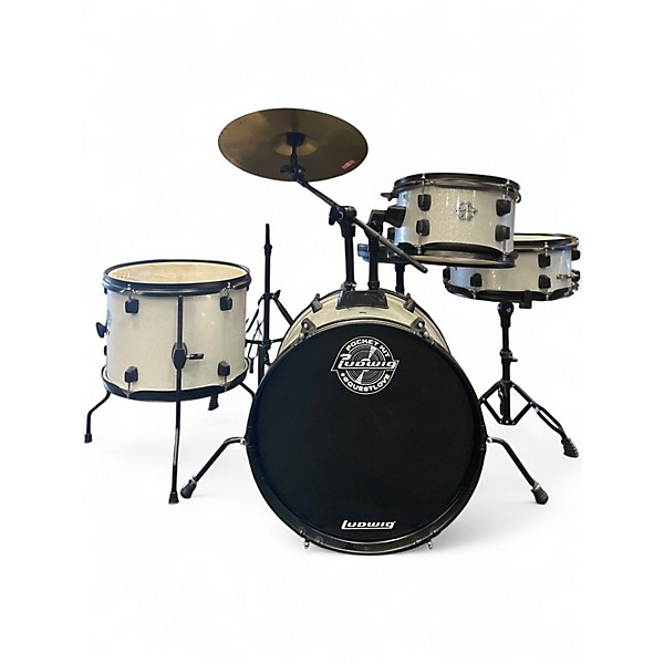 Used Ludwig 4 Piece Questlove's Pocket Kit Silver Drum Kit