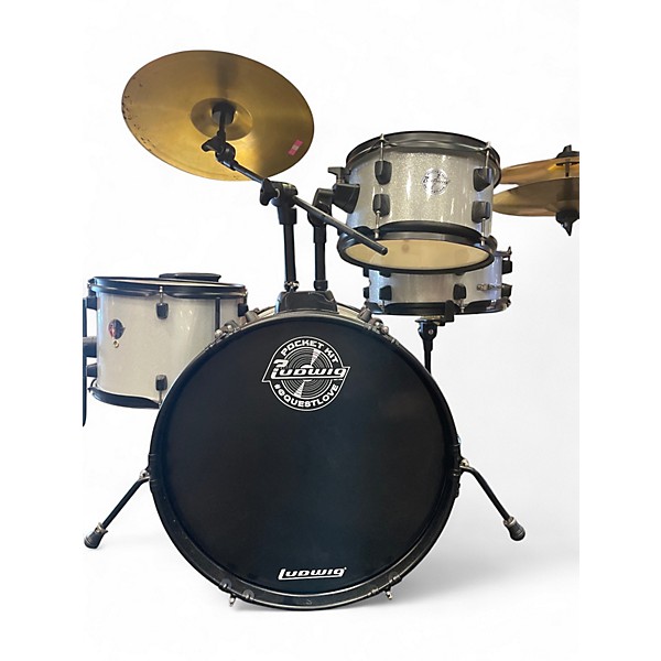 Used Ludwig 4 Piece Questlove's Pocket Kit Silver Drum Kit