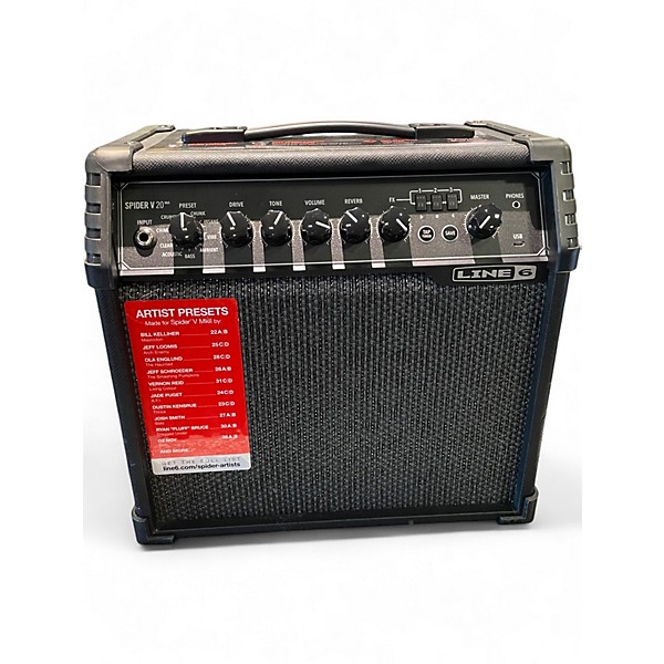Used Line 6 Spider V 20 MkII 20w 1x8 Guitar Combo Amp