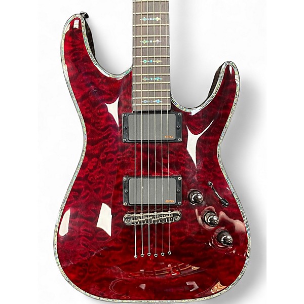 Used Schecter Guitar Research Hellraiser C1 Trans Crimson Red Solid Body Electric Guitar