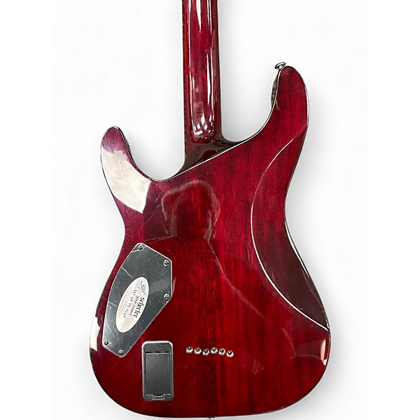 Used Schecter Guitar Research Hellraiser C1 Trans Crimson Red Solid Body Electric Guitar