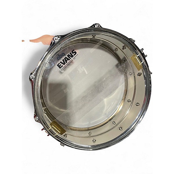 Used Ludwig 14X5.5 Supralite Snare Silver Drum