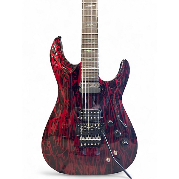 Used Schecter Guitar Research C1 FR-S Silver Mountain Blood Moon Solid Body Electric Guitar