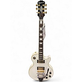 Used Epiphone Les Paul Custom Alpine White Solid Body Electric Guitar