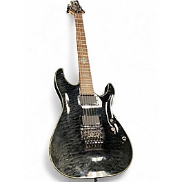 Used Schecter Guitar Research Damien Elite 6 Black Solid Body Electric Guitar