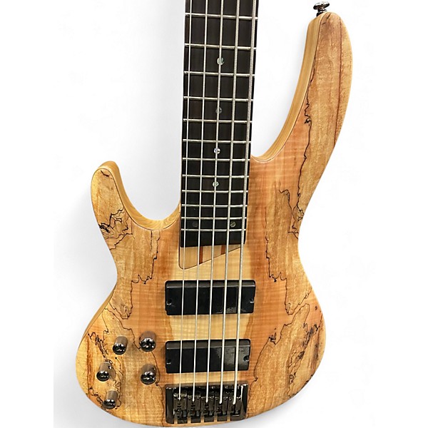 Used ESP LTD B205SM LH 5 String Spalted Maple Electric Bass Guitar