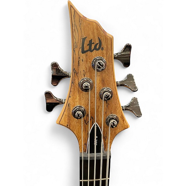 Used ESP LTD B205SM LH 5 String Spalted Maple Electric Bass Guitar