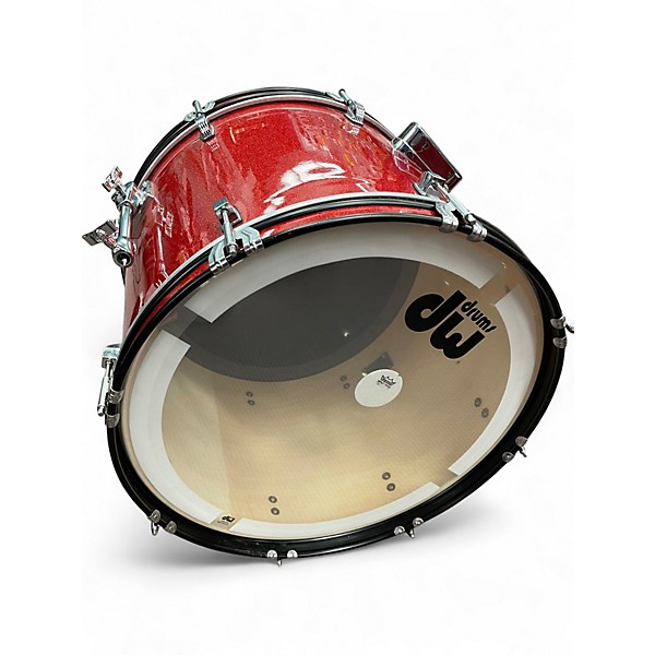 Used Ludwig 4 Piece Accent Orange Sparkle Drum Kit