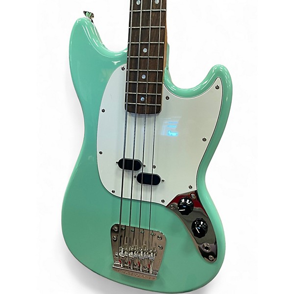 Used Squier Mustang Surf Green Electric Bass Guitar