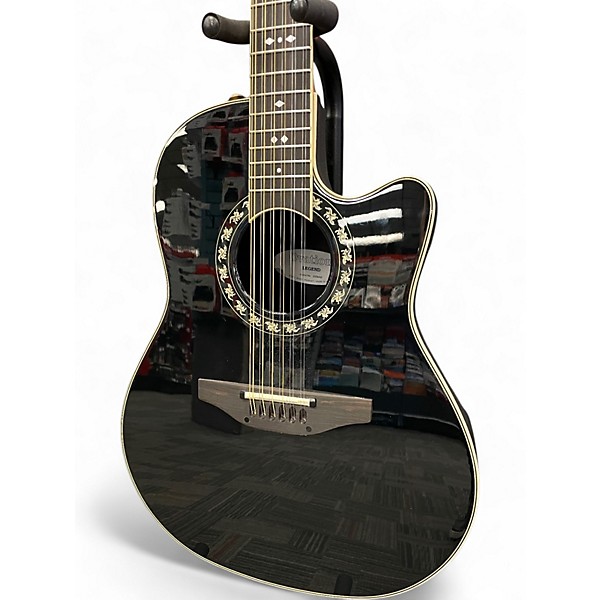 Used Ovation 2056AX5 Legend Black 12 String Acoustic Electric Guitar