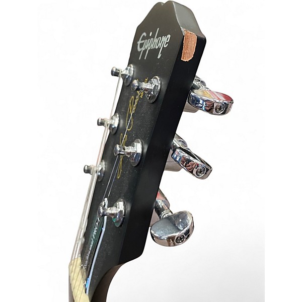 Used Epiphone Les Paul Traditional Pro Ebony Solid Body Electric Guitar