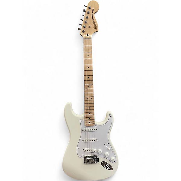 Used Squier Standard Stratocaster WHITE Solid Body Electric Guitar
