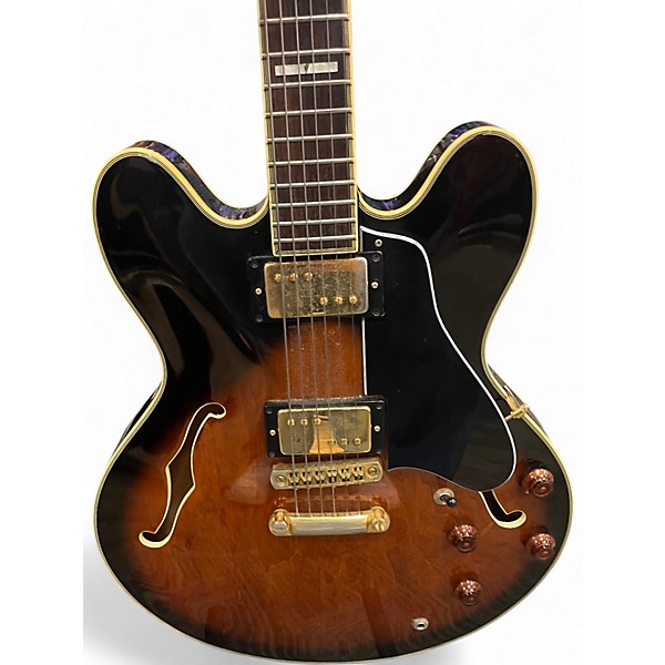 Used 1988 Epiphone Sheraton 2 Color Sunburst Hollow Body Electric Guitar