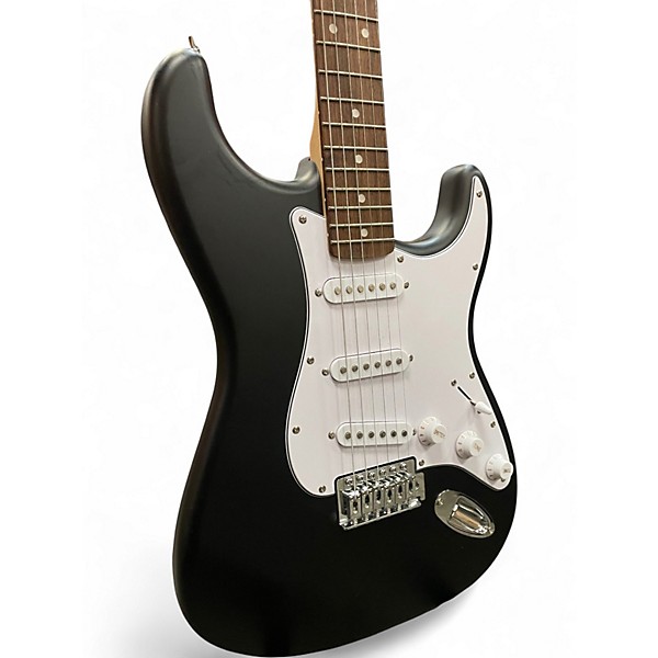 Used Squier Stratocaster Satin Black Solid Body Electric Guitar