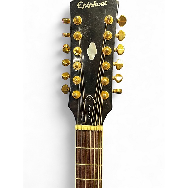 Used Epiphone AJ18 12 LH BLACK 12 String Acoustic Guitar