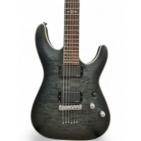 Used Schecter Guitar Research Diamond Series PT Trans Charcoal Solid Body Electric Guitar