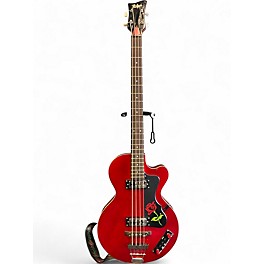 Used 2010 Hofner IGNITION SERIES SHORT-SCALE CLUB BASS Candy Apple Red Metallic Electric Bass Guitar
