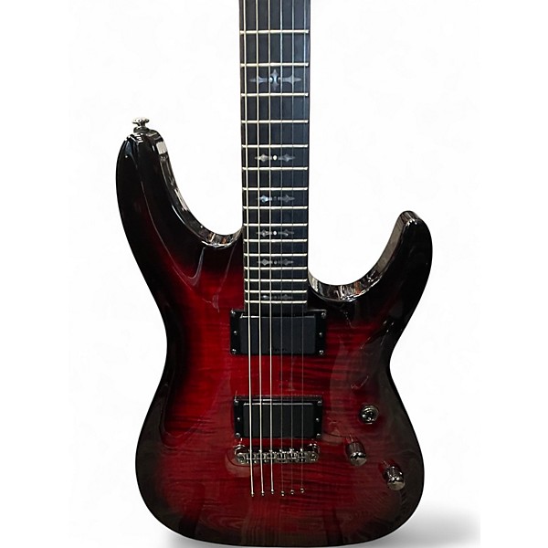 Used Schecter Guitar Research Demon 6 Crimson Burst Solid Body Electric Guitar