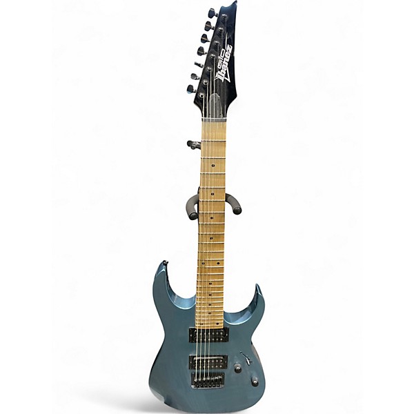 Used Ibanez Grg7221m Ice Blue Metallic Solid Body Electric Guitar