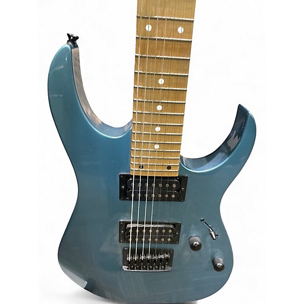 Used Ibanez Grg7221m Ice Blue Metallic Solid Body Electric Guitar